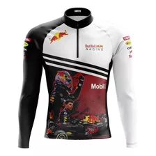 Camisa Para Ciclismo Manga Longa Blusa Red Bull F1 Uv 50