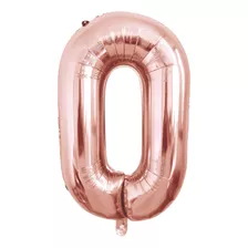 Globo Número Grande Metálico Rose Gold Rosa Palo 80 Cm 32''