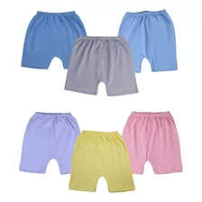 Shorts Lisos Algodao Roupas Bebe Kit 3 Pecas Diversas Cores