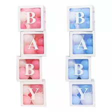 Set 4 Cajas Cubo Para Decoración De Baby Shower