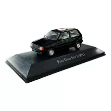 Miniatura Fiat Uno 1991 Preto Metal 1:43