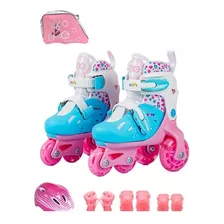 Patines Infantiles De 4 Ruedas Regulables + Ruedas Luminosas