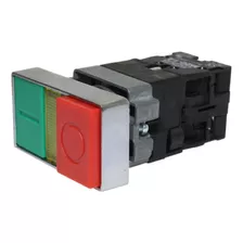 Botão Duplo Iluminado 24v | 1na+1nf | Metálico | Verde/verm