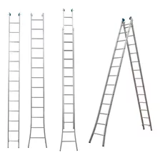 Escada De Alumínio Extensiva Multifuncional 2 X 13 Degraus