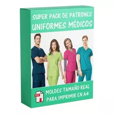 Moldes Y Patrones Uniformes Médicos Batas Cofias Delantal