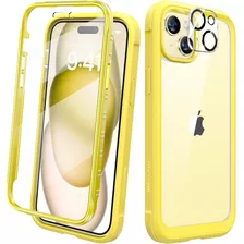 Funda Para iPhone 15 Diaclara, Protección 360°, Amarilla