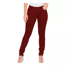 Calça Skinny Sarja Jeans Elastano Ajuste Perfeito Colorrida