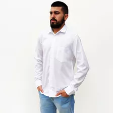 Camisa Masculina Social Básica Com Bolso - Manga Comprida