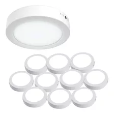 Lampara Led De Sobreponer 18w Plafón Pack 10 Piezas Color Blanco