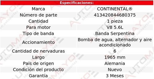 Banda Acc 1965 Mm B/agua, A/a M56 V8 5.6l Infiniti 11-13 Foto 5