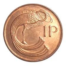 Irlanda 1 Penny 1990 - Km#20a- Ave - Arpa Irlandesa Sin Circ