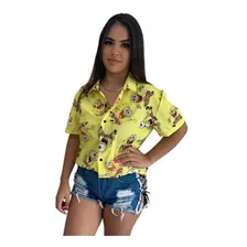 Camisa De Botão/ Saida De Praia Bob Esponja