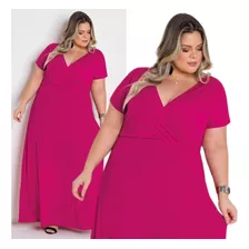 Vestido Longo Transpassado Plus Size Gordinha Festa Elegante