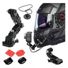 Base Adaptador Casco Moto Kit Lateral Gopro Cámara Acción