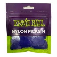 Plumillas Ernie Ball Nylon, 50 Pzs Medianas Azúl Marino 9131