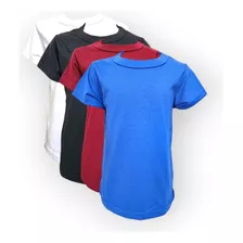 Kit 4 Camiseta Blusa Infantil 100% Algodão Calor Verão Praia