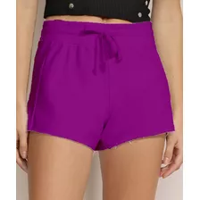 Short Feminino Moletom Liso Modelo Curto Academia Treino