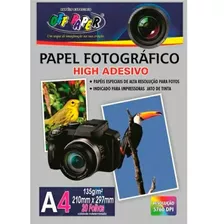 Papel Fotográfico Adesivo A4 135g Alto Brilho High C/20 Fls