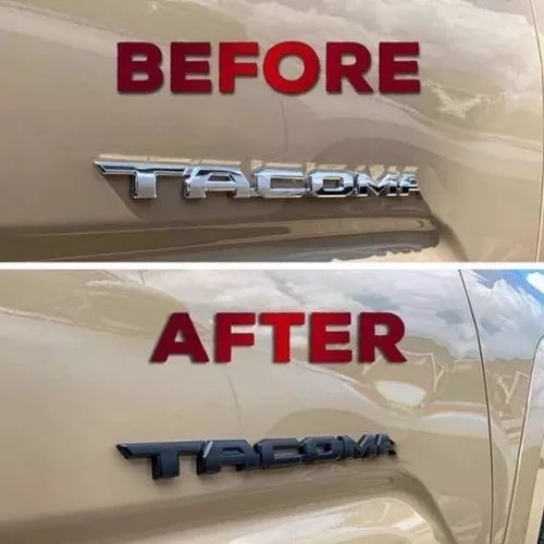 Letras Sobreposicion Emblema Negro Tacoma V6 + Regalo Trd Foto 4
