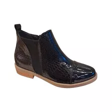 Botin Botas Charol Negro Colores Mujer Comoda Moda