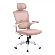 Silla De Oficina Ergonómico Con Respaldo Ajustable, Rosa