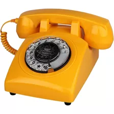 Teléfono Clásico Diseño Vintage Con Dial Giratorio, Naranja
