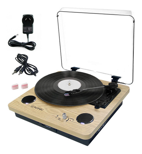 Tocadisco Madera Simil Vinilo Vintage Disco Bluetoot Sd Usb