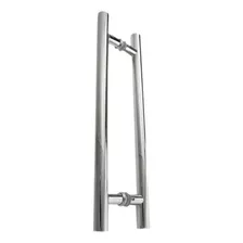 Puxador Inox 304 Polido H Redondo 30x20cm Duplo Diâmetro 25 Cor Cromado