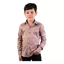 Camisa Social Infantil Manga Longa Alfa S/bolso Algodão 1551