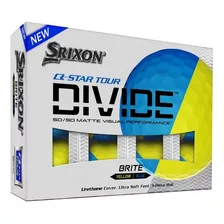 Bola De Golfe Srixon Divide - Amarelo/azul - Cx C/ 12 Bolas