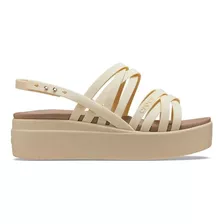 Sandalias Crocs Brooklyn Strappy Low Wedge Hueso