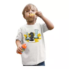Camisetas Para Niño Cuello Redondo De Ajedrez Casuales