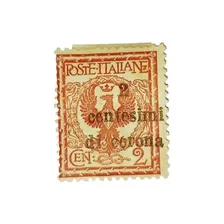 Estampilla Italia 1919 2 Cent. De Corona Ocupacion Italiana 