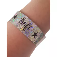 50 Pulseras Vip Brillos 15 Años Boda Personalizadas