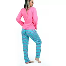 Pijama De Frio Feminino Em Malha Conjunto Luxo Confortável