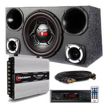 Caixa Trio Som Completa Bomber One +radio Bluetooth + Modulo