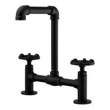 Torneira Misturador Mesa Bica Alta Preto Fosco Living 700