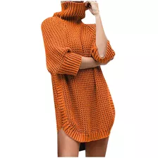 G Mulheres Sweater Vestido De Malha Quente Com Gola Alta 260