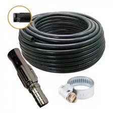 Mangueira Jardim Preta Reforçada Flex 300 Psi Trançada 1/2