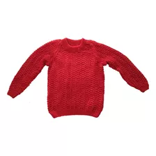 Blusa De Lã Infantil Feita De Trico Na Cor Vermelha