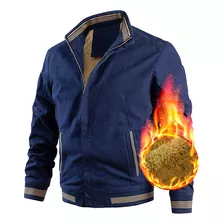 Chaqueta Acolchada Térmica Con Cremallera Para Hombre 2024