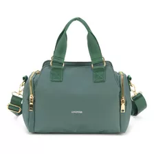 Bolsa Feminina Transversal Com Divisórias Prática Up4you Cor Verde