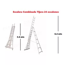 Escalera Aluminio Tijera C/apoyo 12-24 Escal.3,60/6,40 M