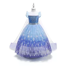 Frozen 2 Elsa Princess Vestido De Malla Con Capa Extraíble