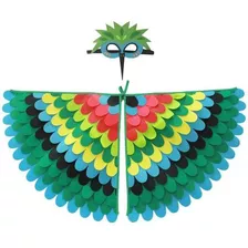 Disfraz Infantil Cosplay Pajaro Ave Verde Niños Juegos Rol