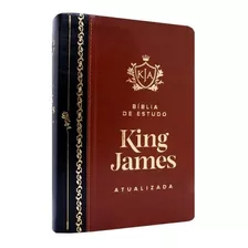 Bíblia King James Estudo Kja Atualizada Marrom Luxo Letra Gd