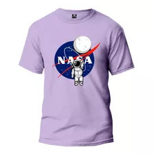 Camiseta Feminina Nasa Astroanuta Lua T-shirt Premium Tumblr