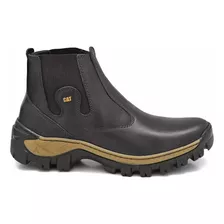 Bota Coturno Caterpillar Costurado 100% Couro Palmilha Gel 