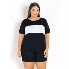 Conjunto Blusa E Short Moda Feminina Plus Size Verão