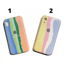 Silicone Case iPhone XR Multicolor Funda Silicona Afelpada